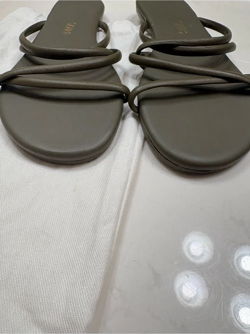 TKEES Olive Strappy Slide Sandals